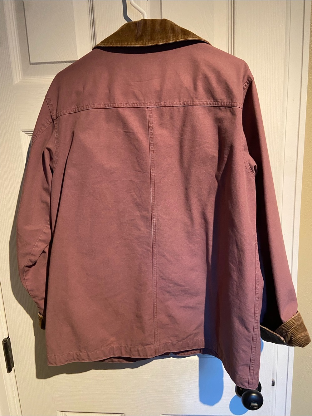 L.L. Bean Mauve Utility Jacket with Brown Corduroy Collar - Picture 3 of 3